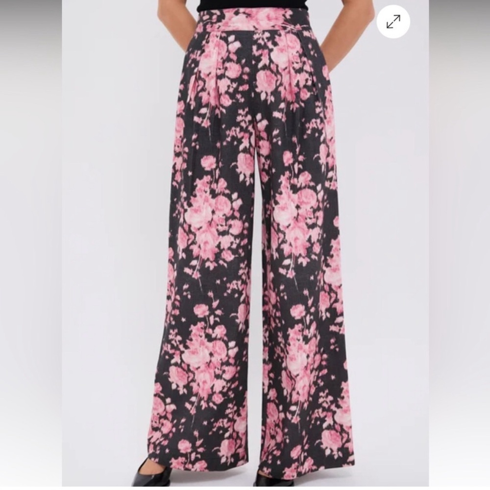 Tuckernuck Pink Floral Wide-Leg Trousers